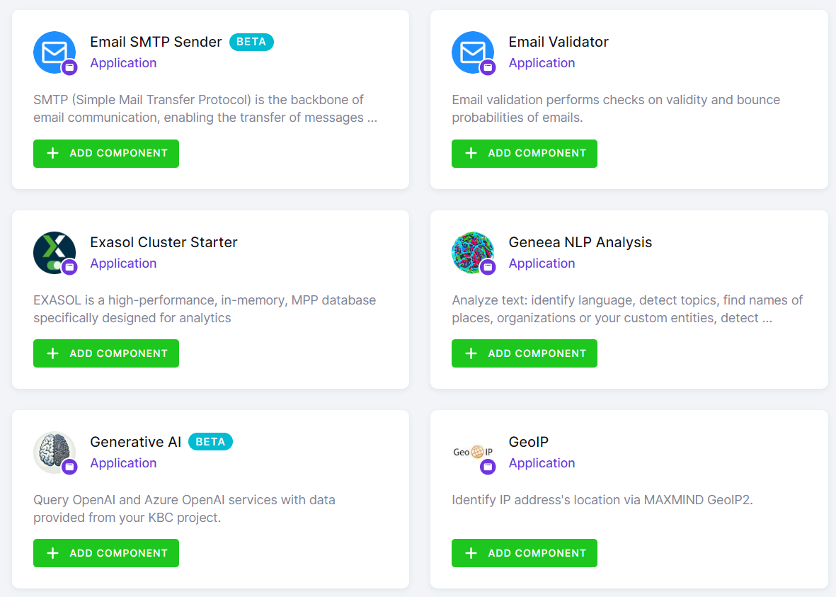 Keboola and 3rd parties Applications in Keboola