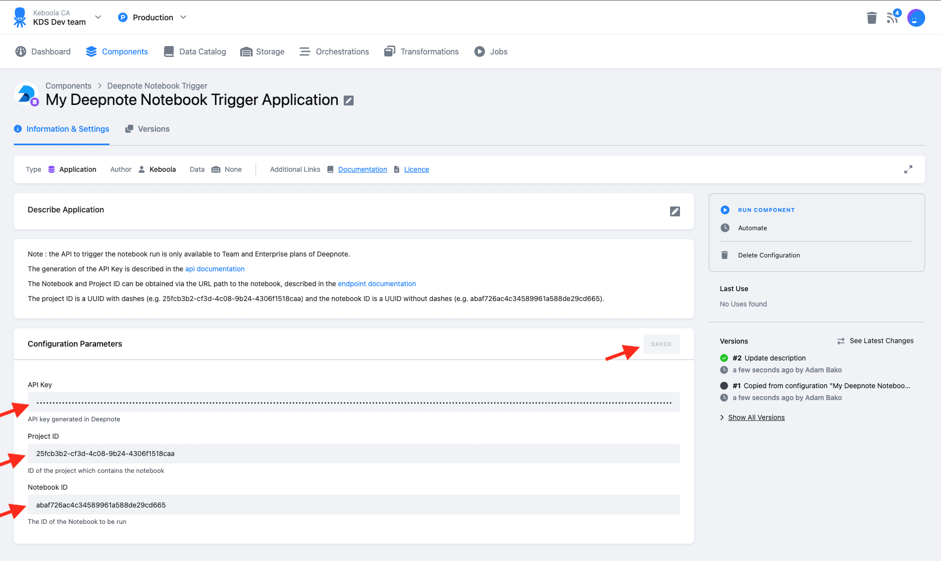 Deepnote Notebook Execution Trigger