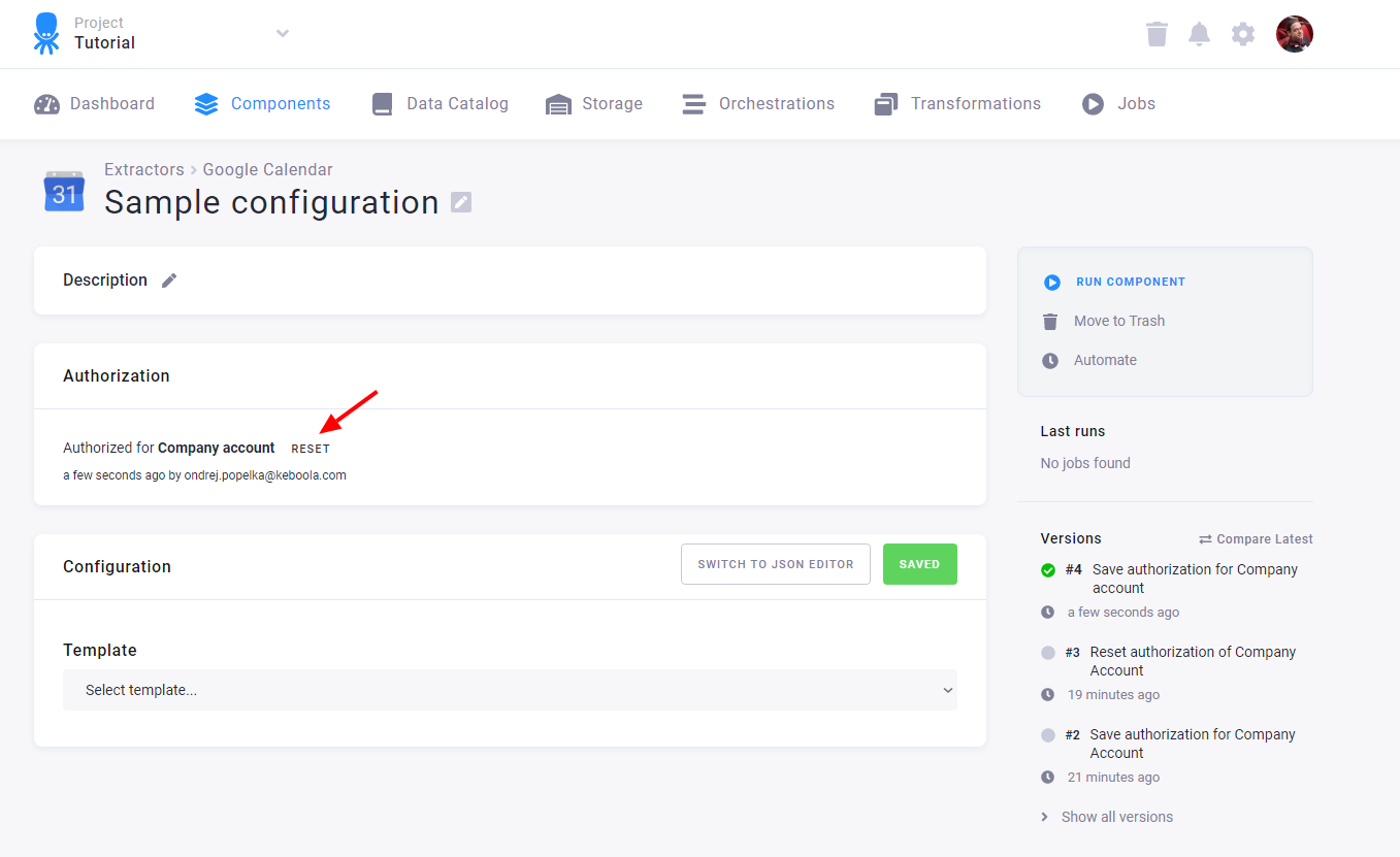 Screenshot - Reset Authorization
