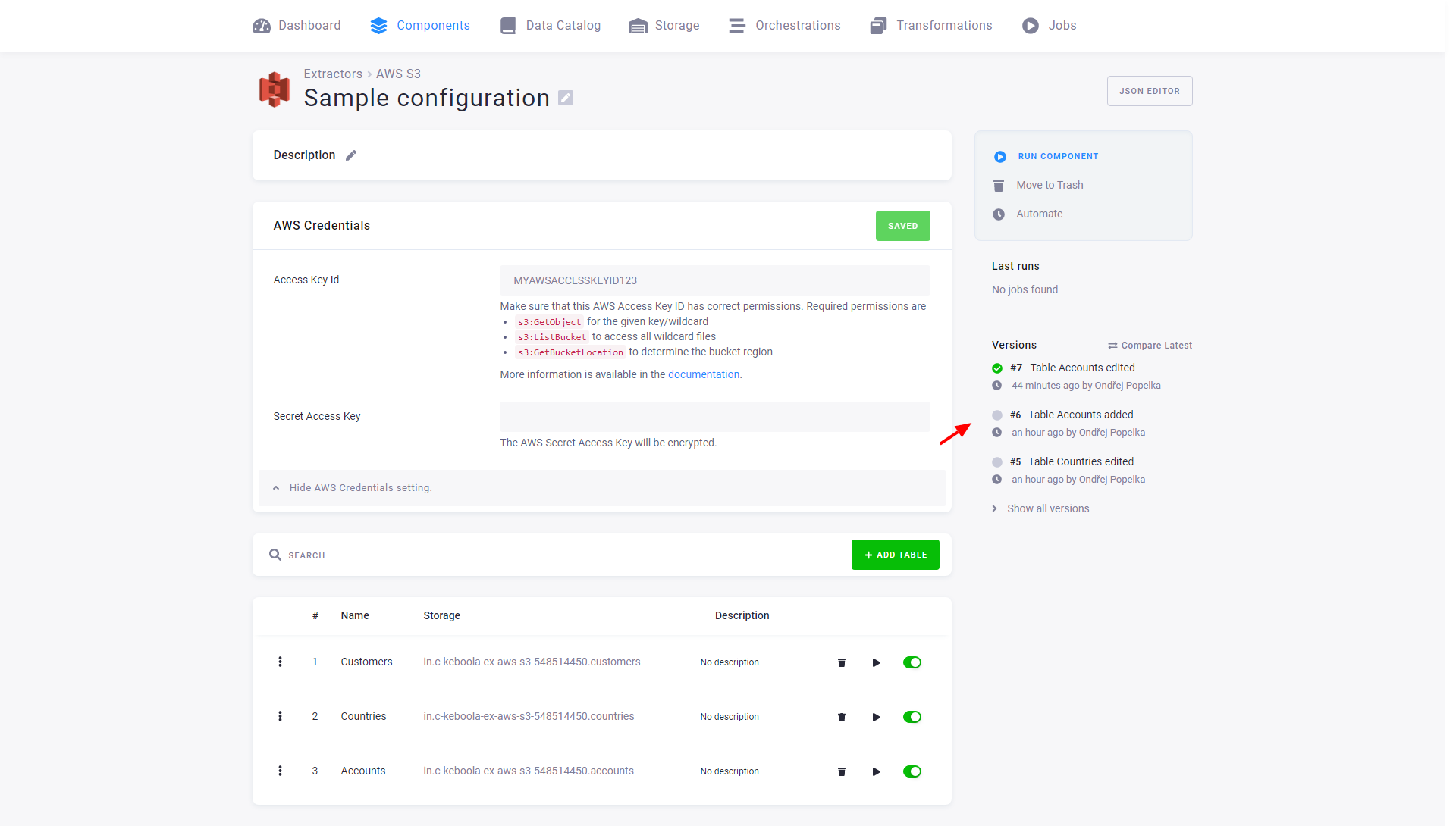 Screenshot - Configuration Rows All Versions