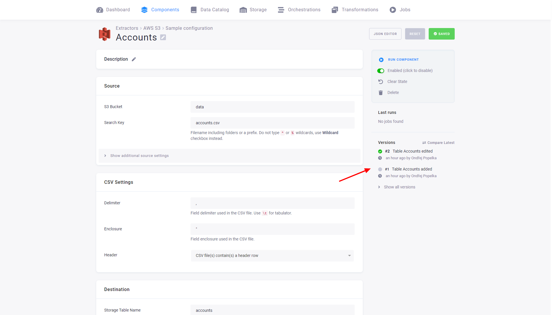 Screenshot - Rows Versions