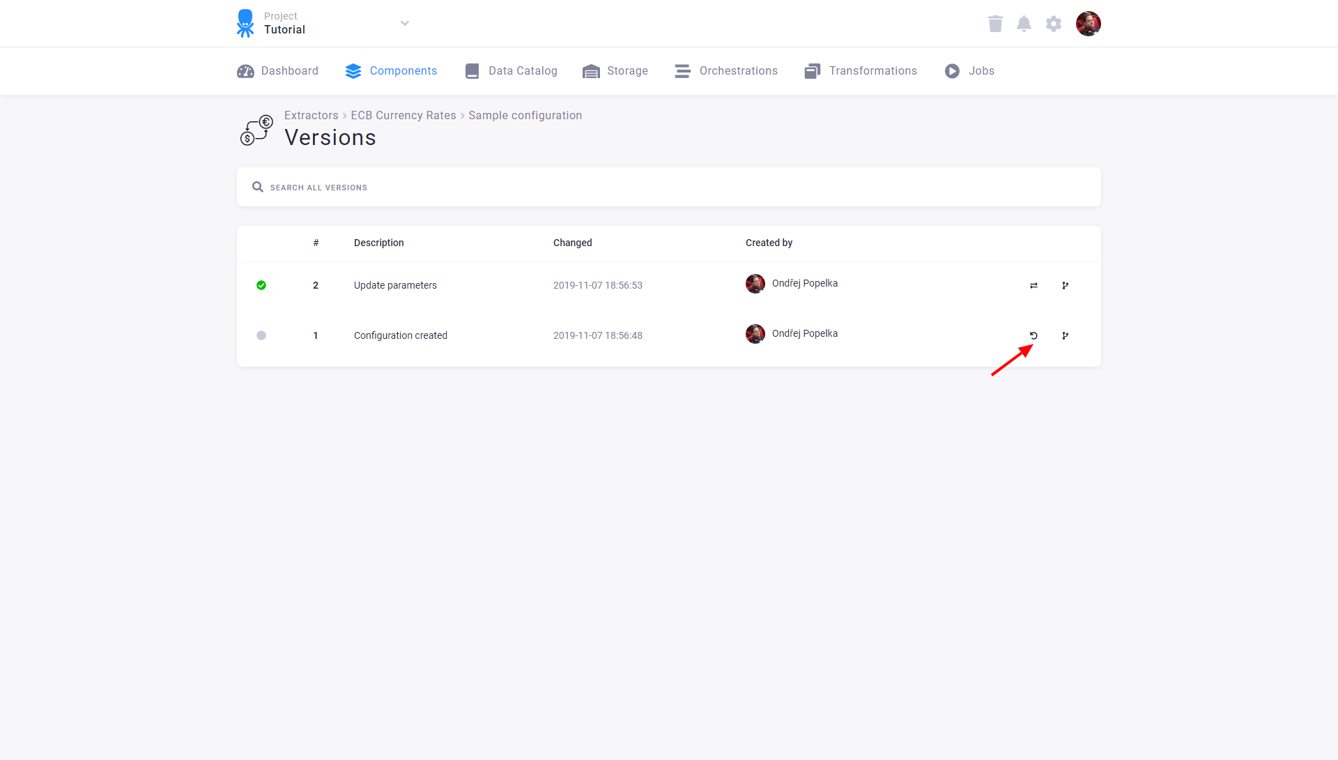 Screenshot - Version List