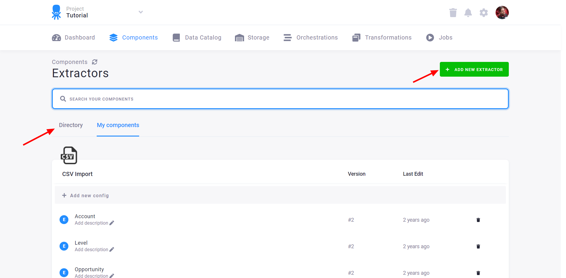 Screenshot - Extractors List