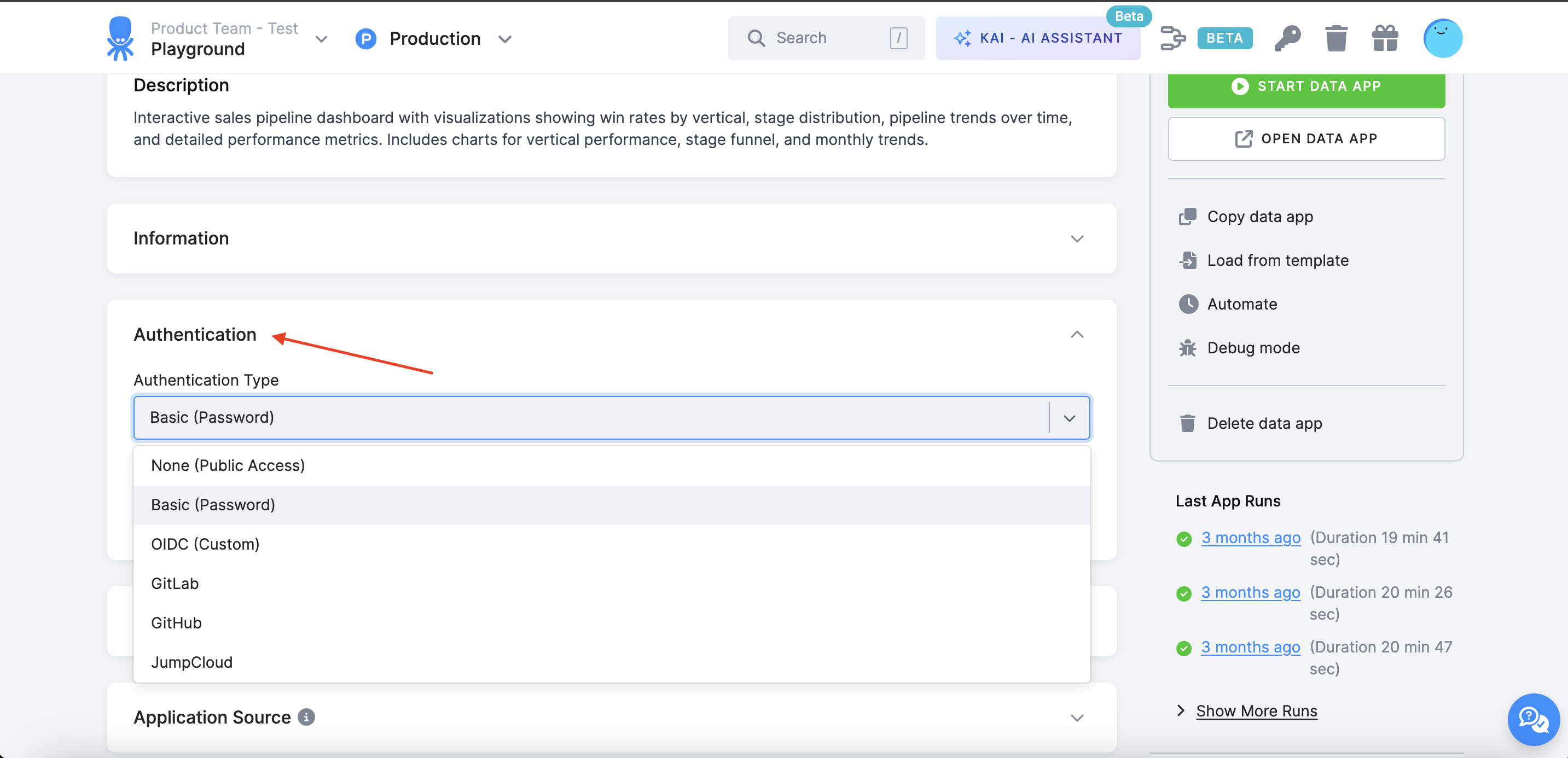 Authentication options