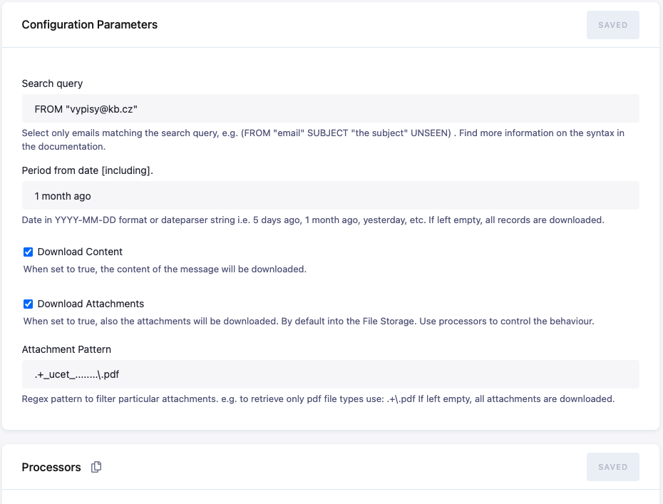 Screenshot - Row configuration