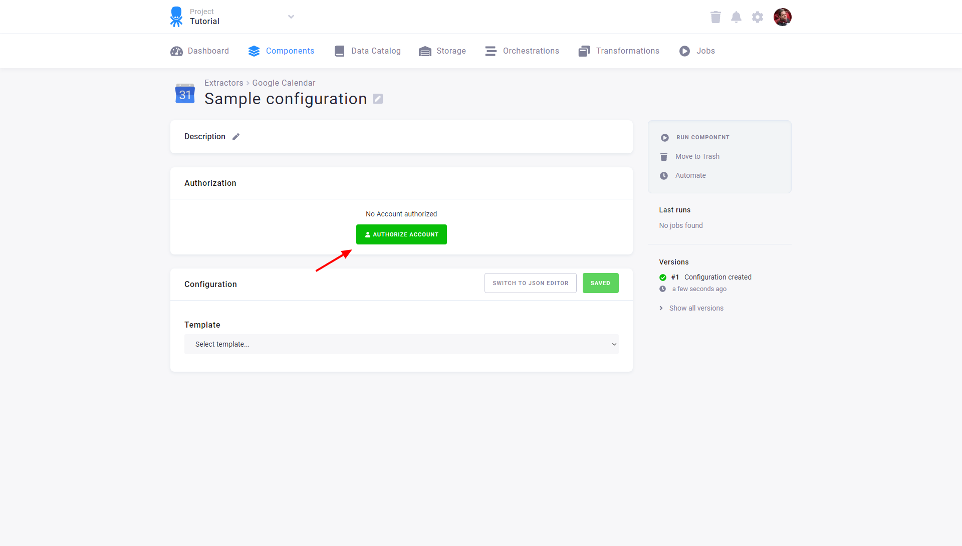 Google Calendar - Authorize Account