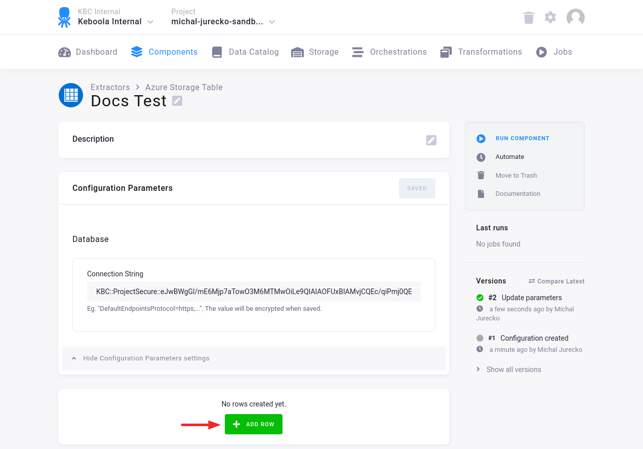 Screenshot - Extractor configuration
