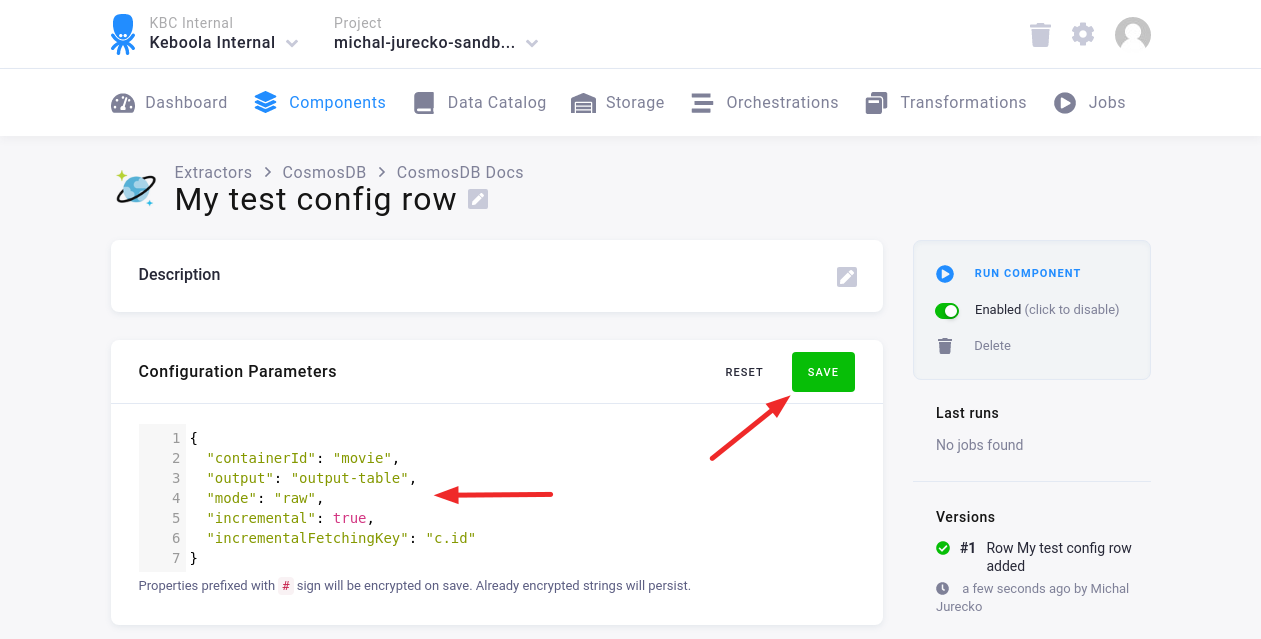 Screenshot - Extractor configuration