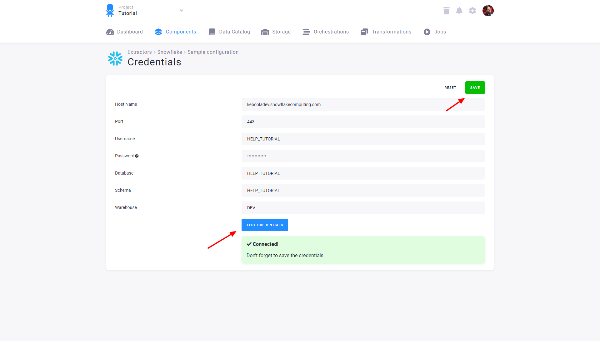 Screenshot - Configure Credentials