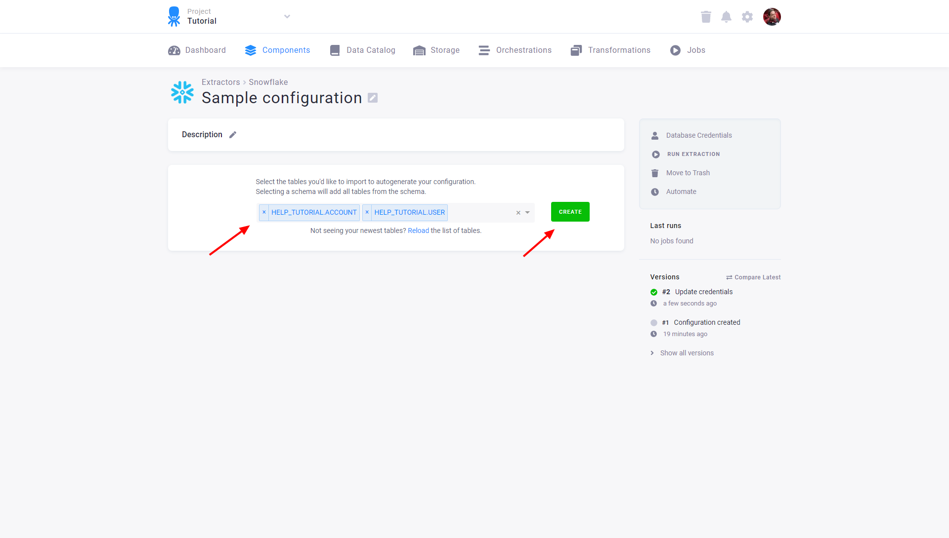 Screenshot - Select Tables