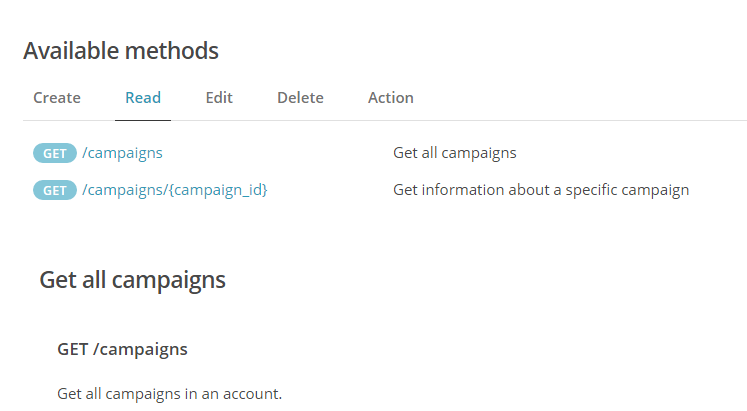 Screenshot - Mailchimp documentation