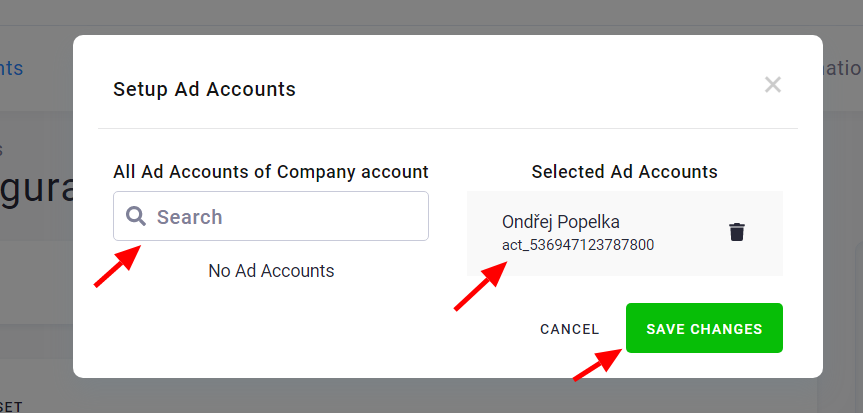 Screenshot - Select Facebook Pages