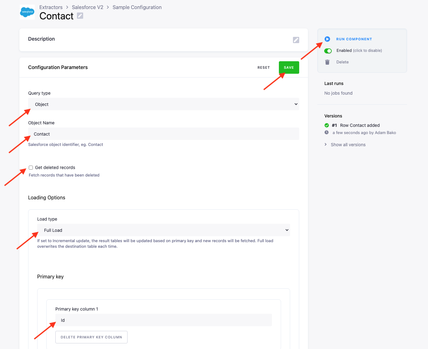 Screenshot - Row configuration