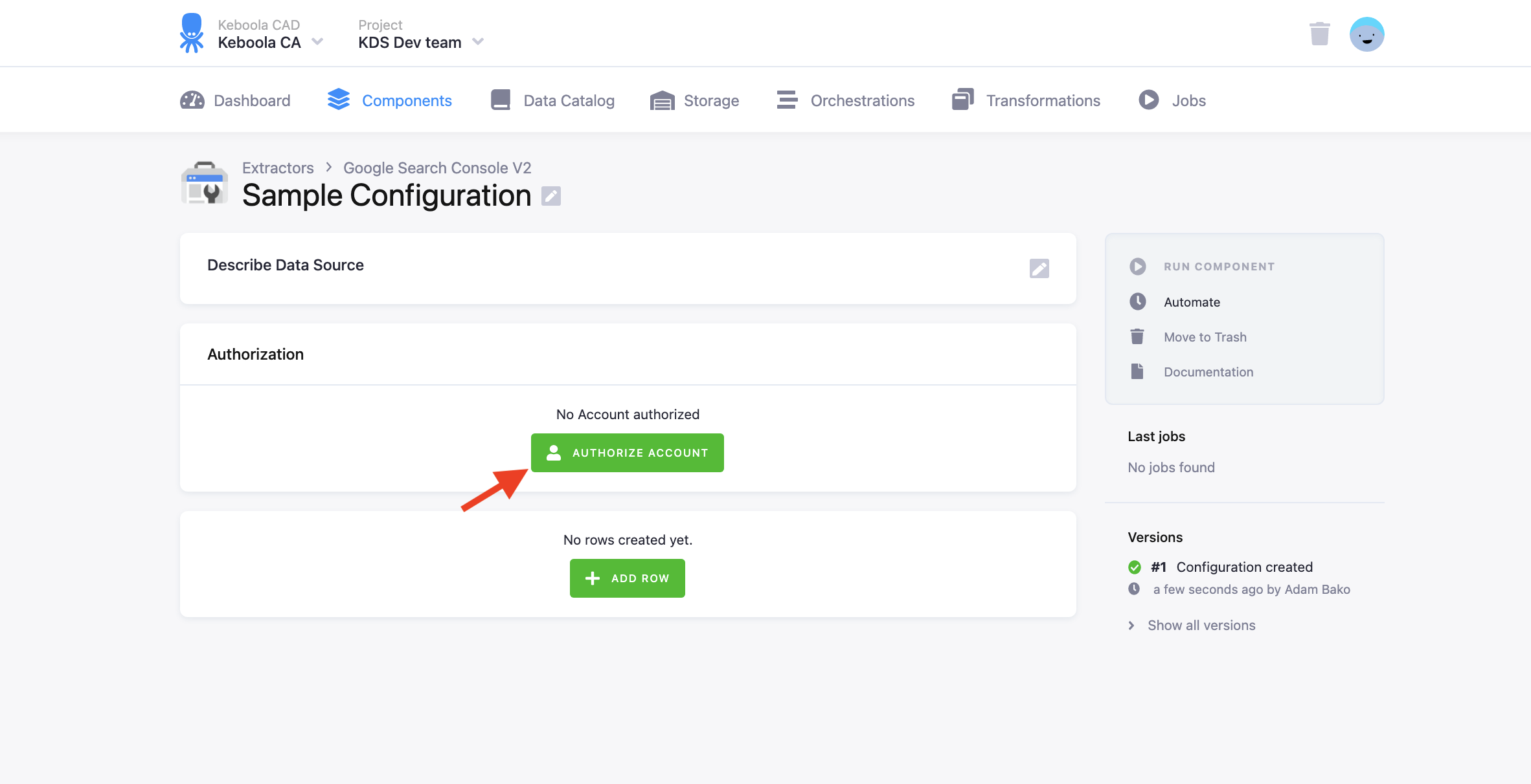 Screenshot - Component Config