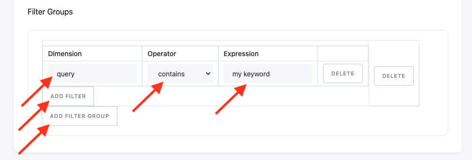 Screenshot - Search analytics Config