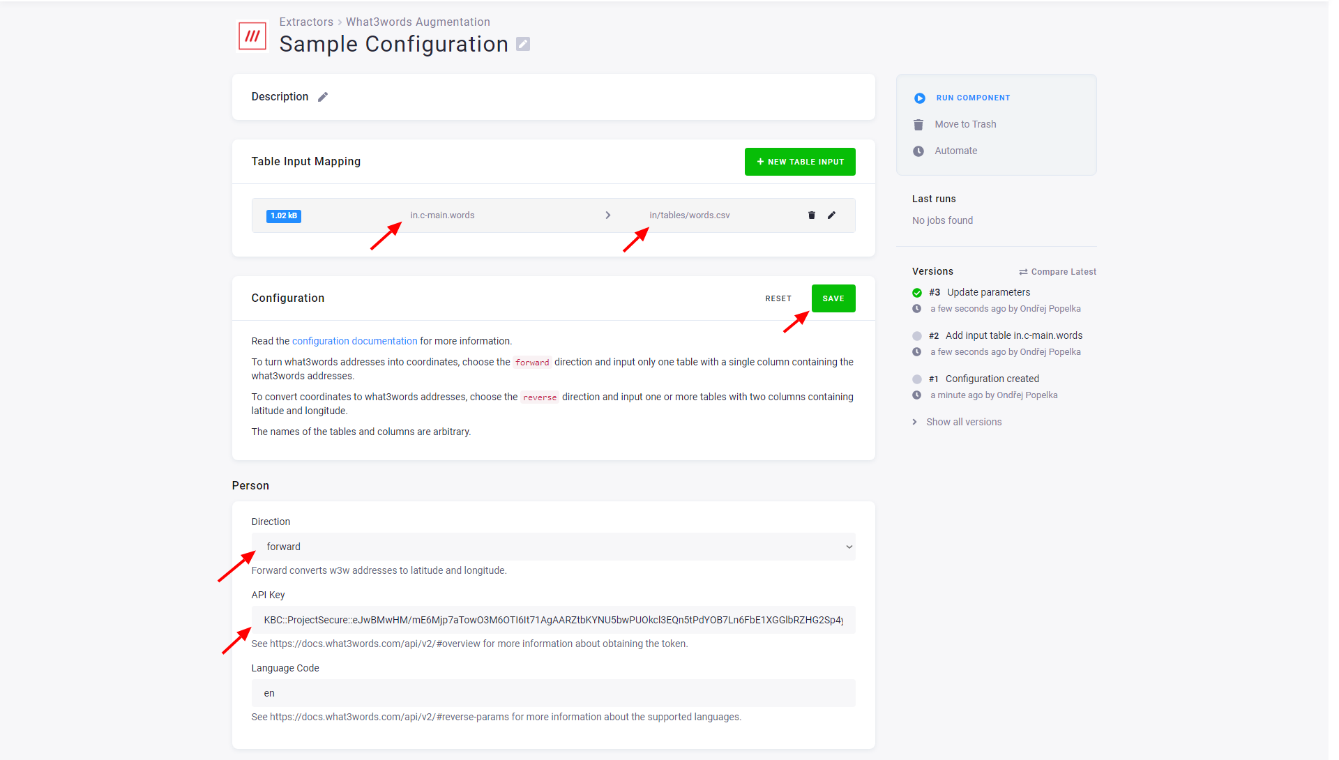 Screenshot - Add coordinates to w3w address