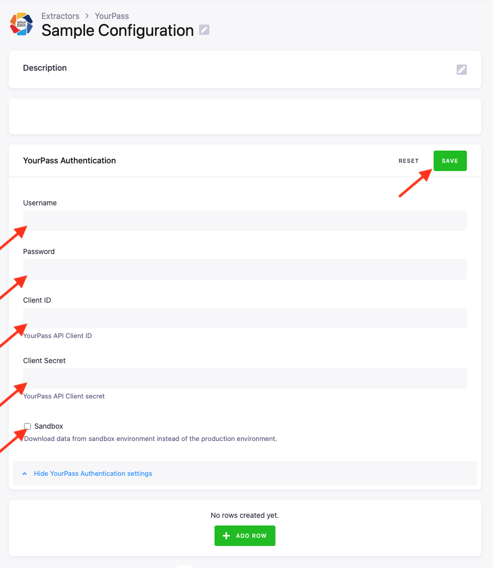 Screenshot - YourPass authorization configuration