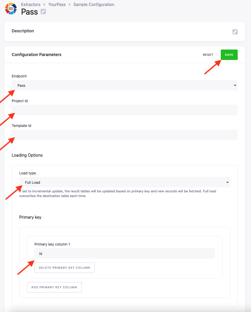Screenshot - YourPass row configuration