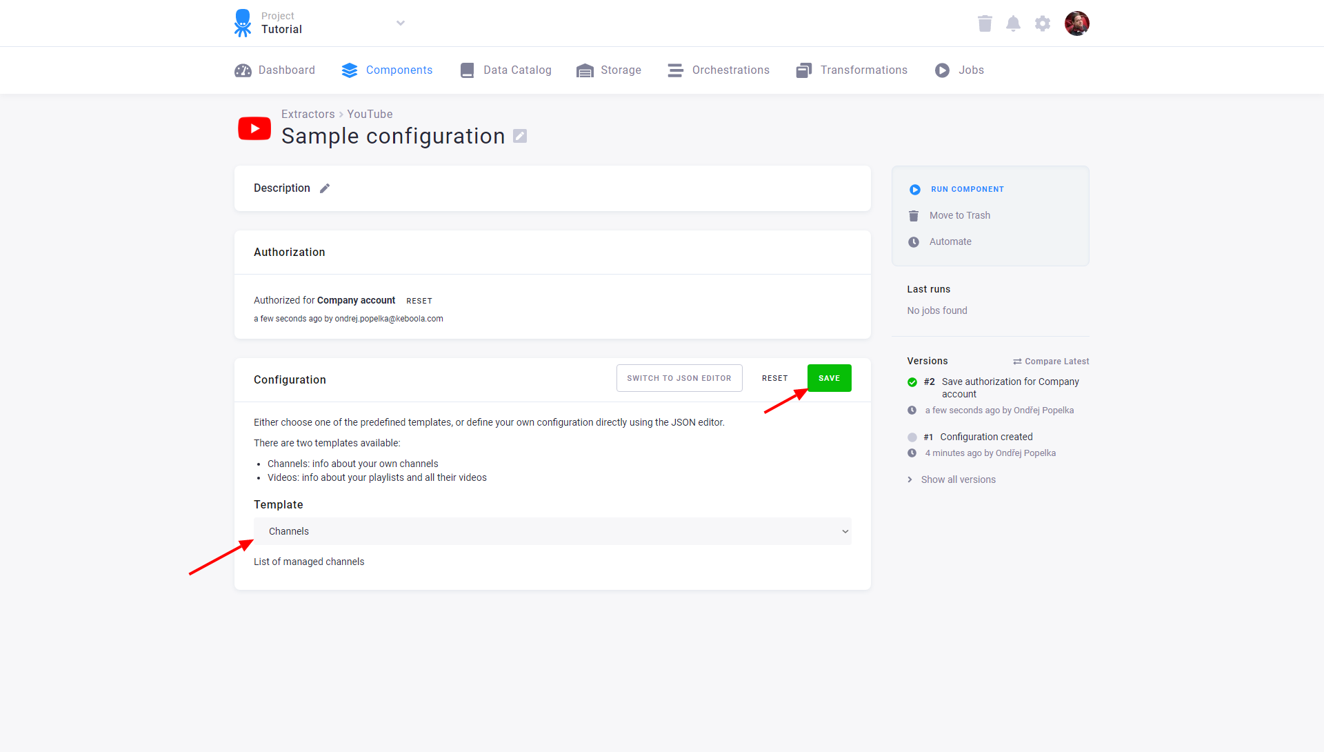 Screenshot - Create configuration