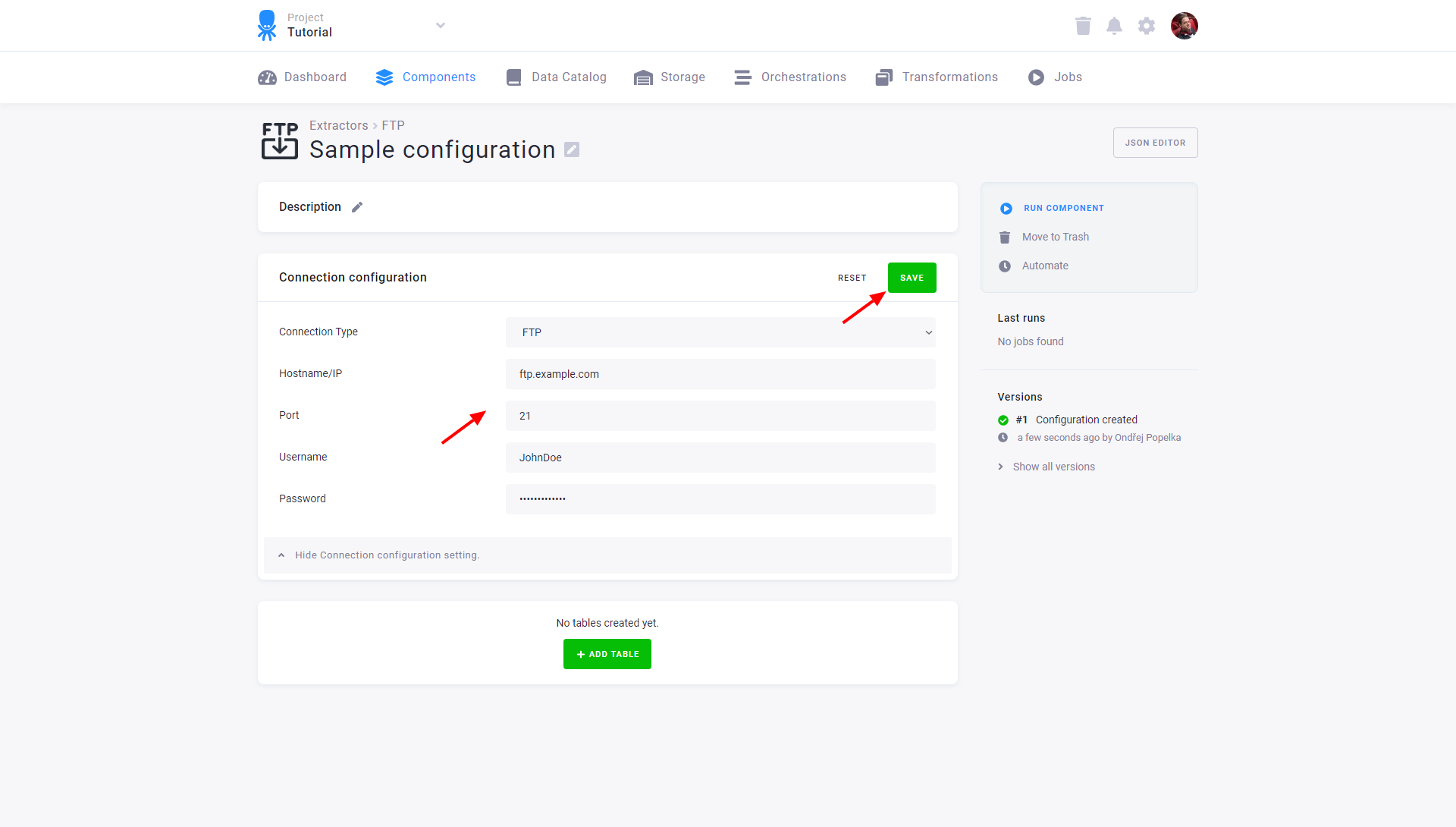 Screenshot - FTP extractor server configuration