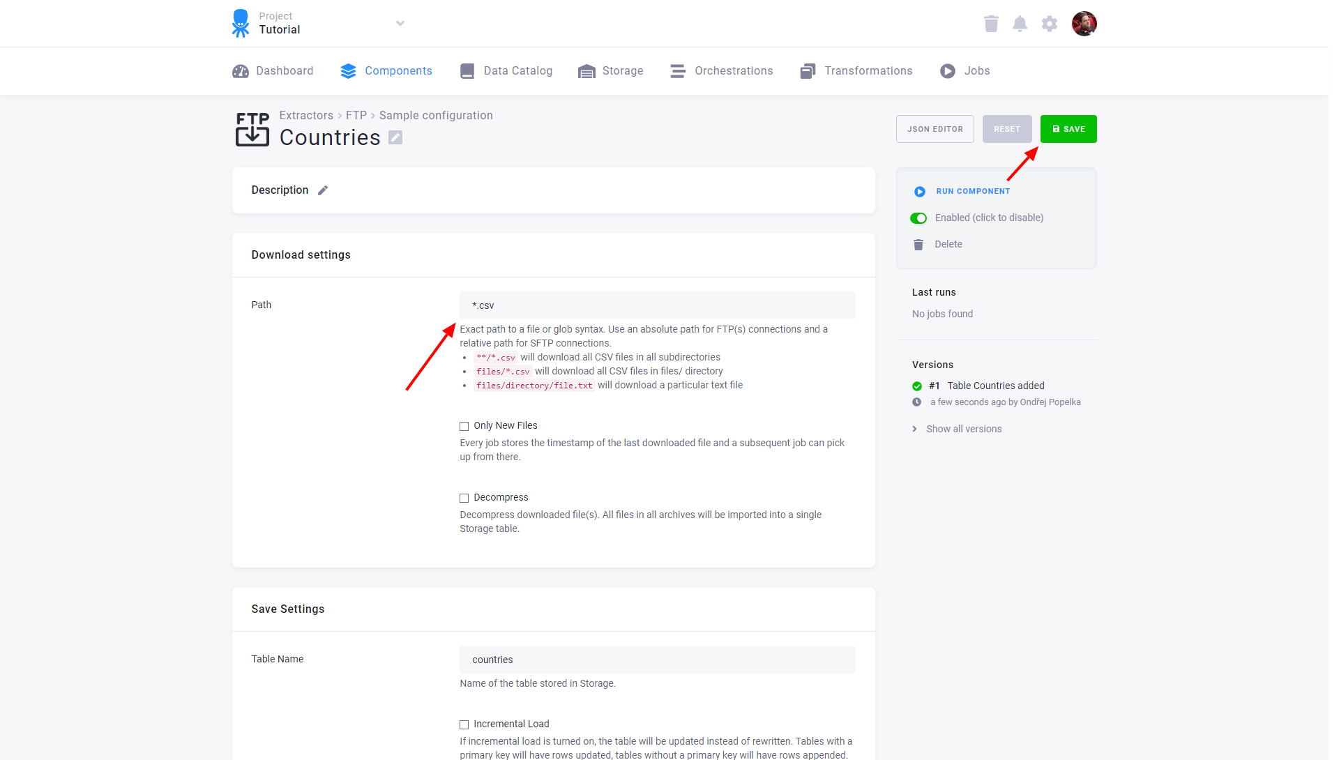 Screenshot - FTP extractor download settings
