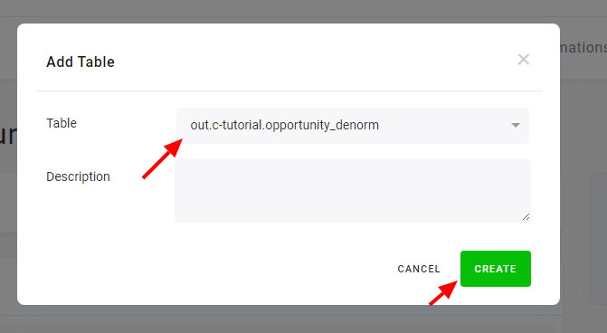 Screenshot - Add Table