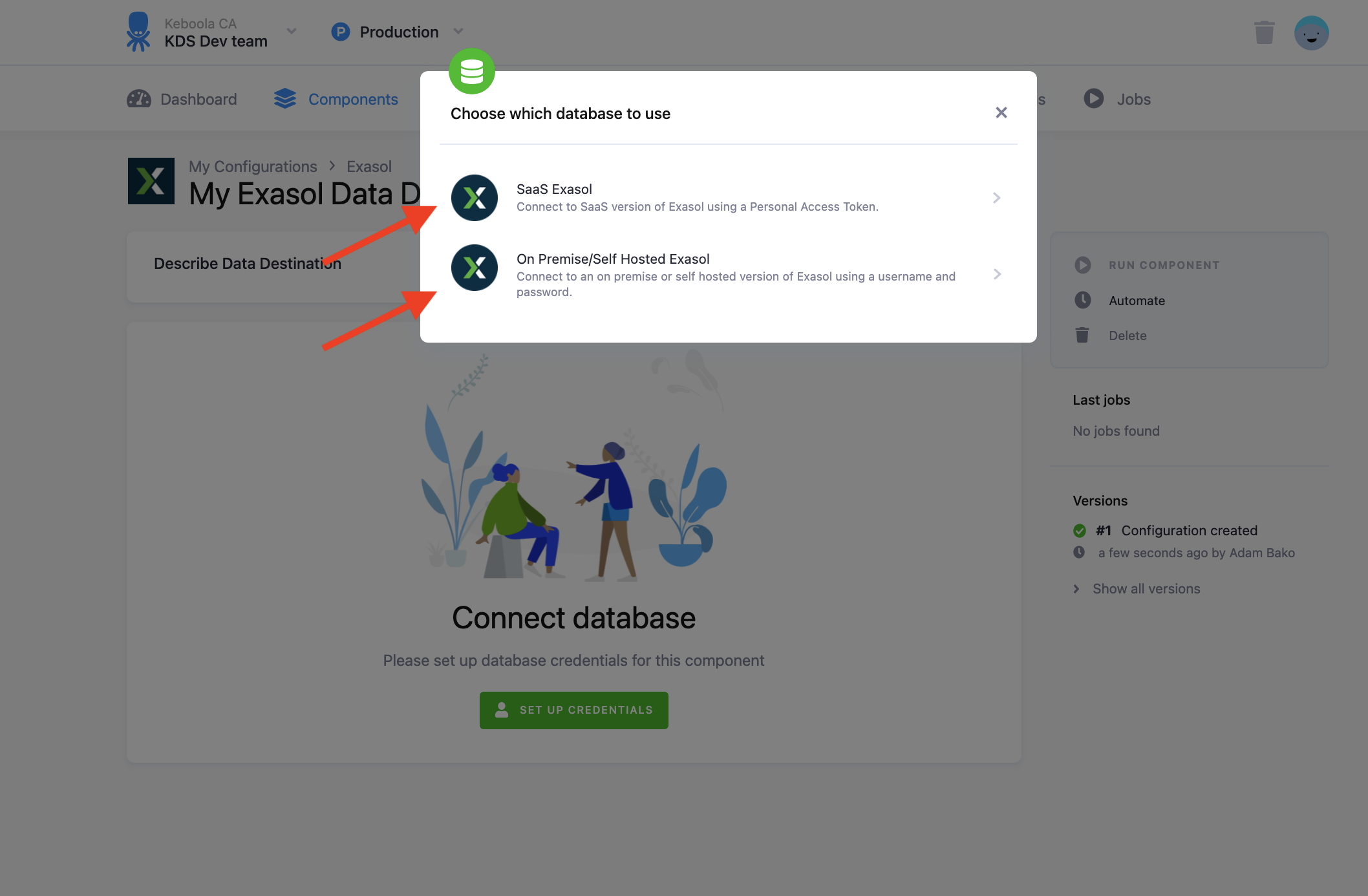 Screenshot - Credentials page