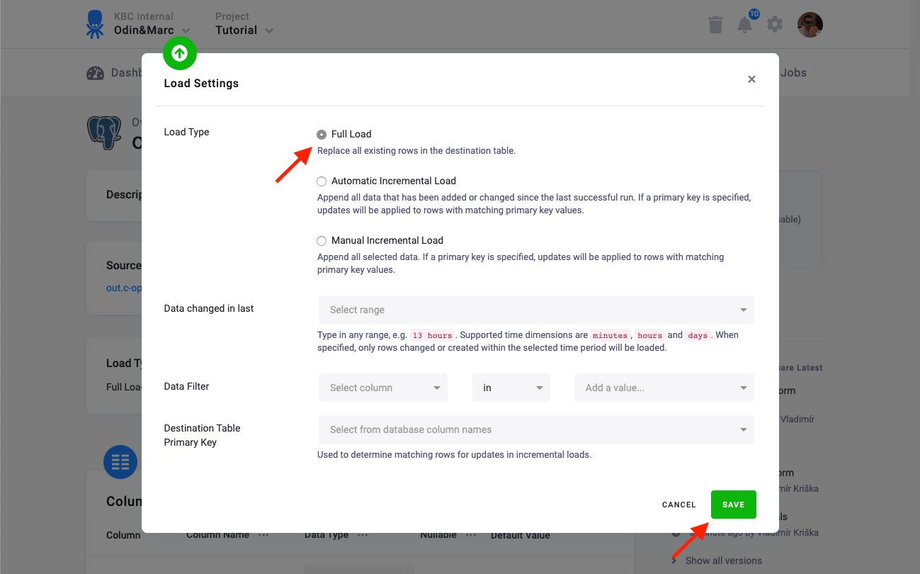 Screenshot - Table Options