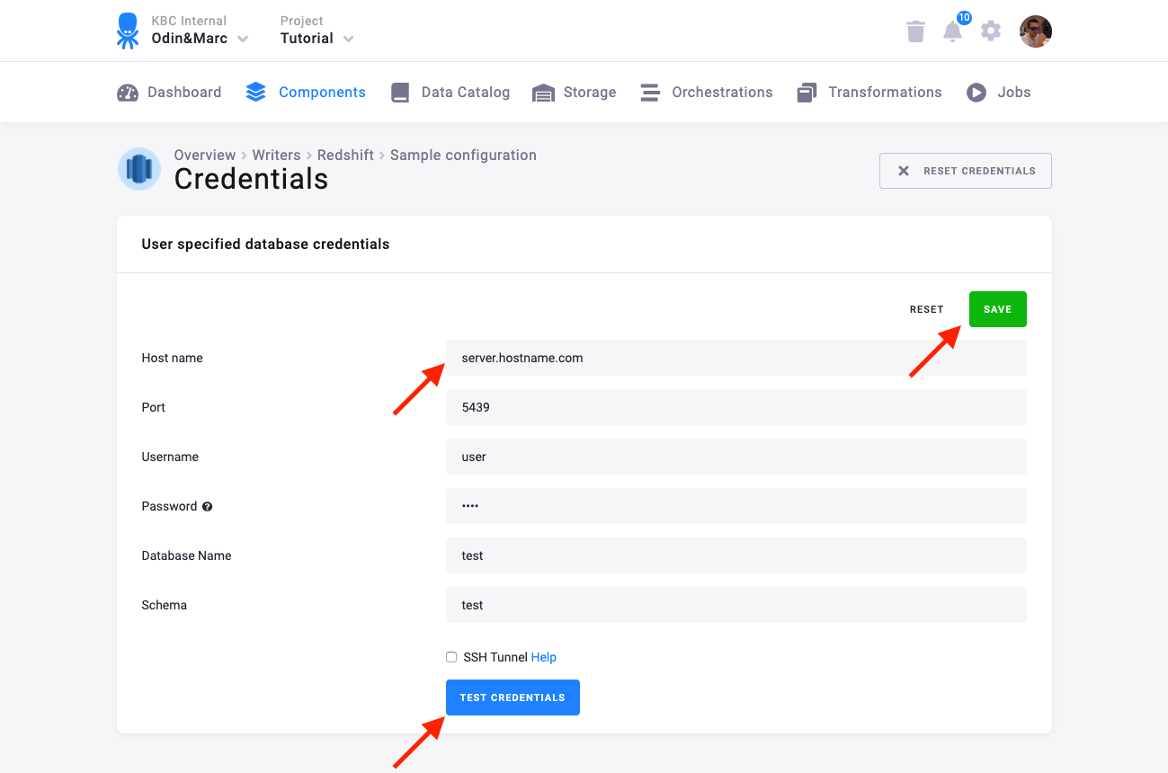 Screenshot - Own Credentials