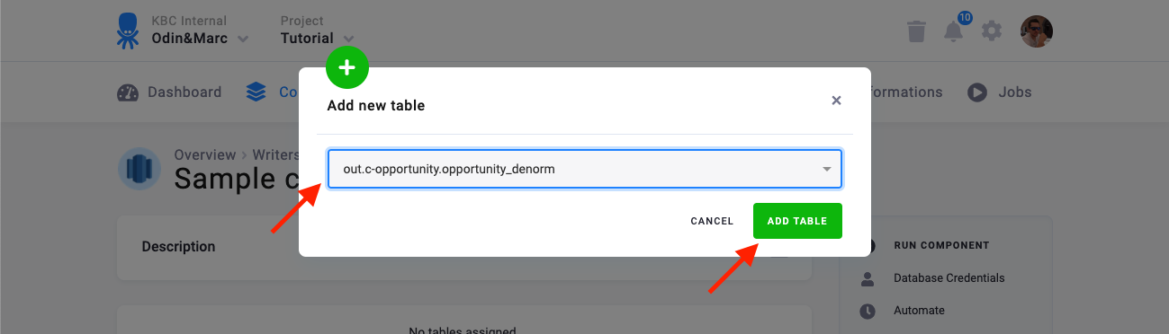Screenshot - Select Table