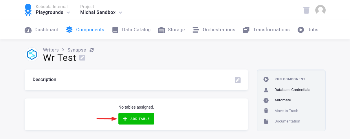 Screenshot - Add Table Button