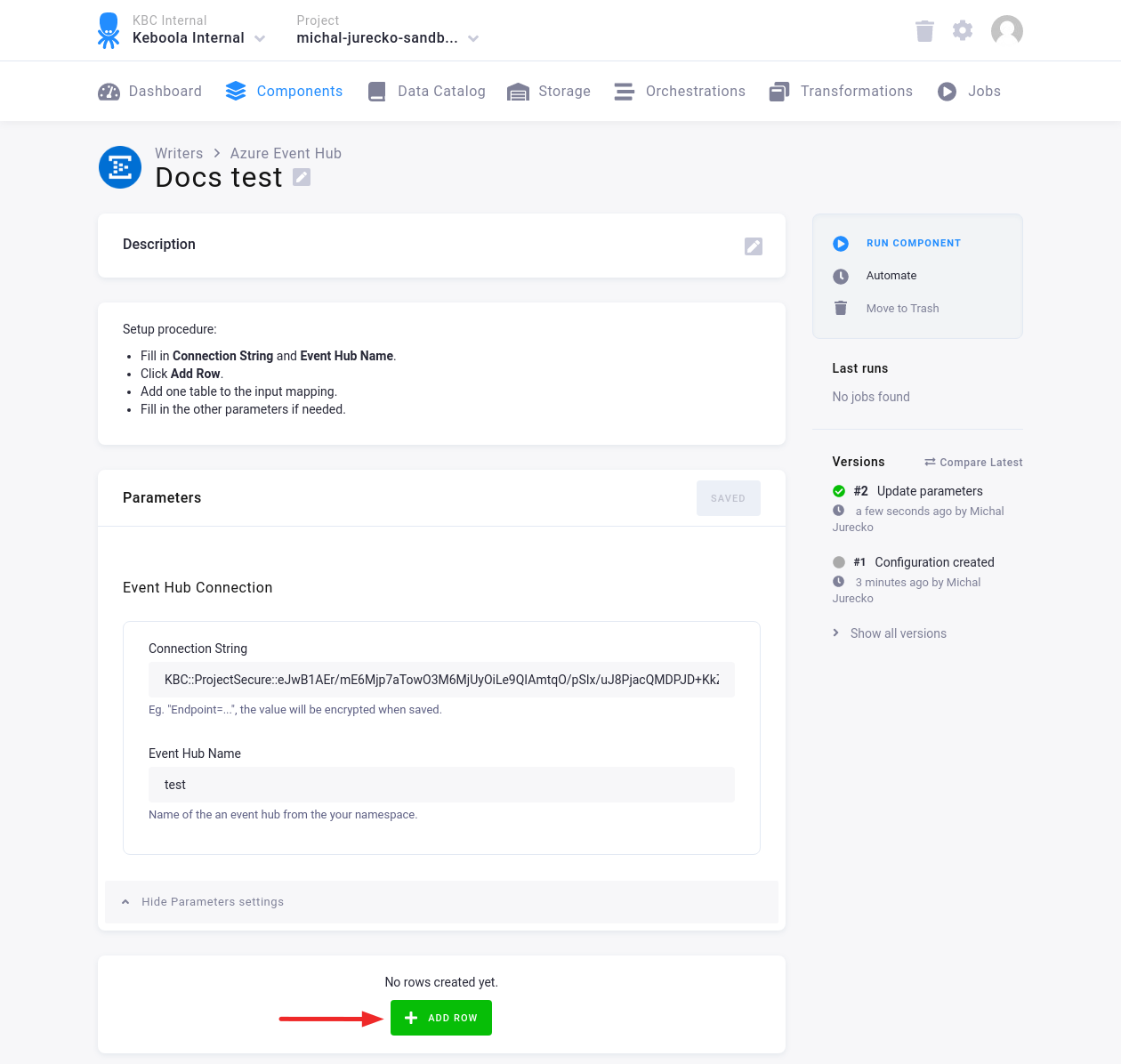 Screenshot - Extractor configuration