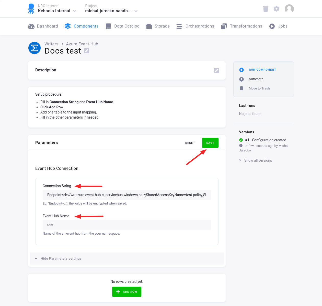 Screenshot - Extractor configuration