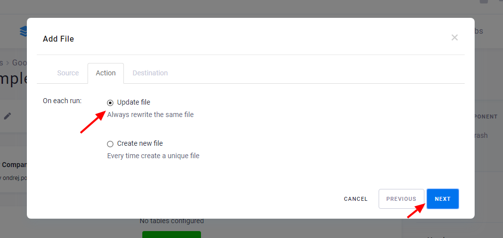 Screenshot - Add Table Step 2