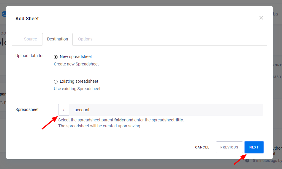 Screenshot - Add Table Step 2
