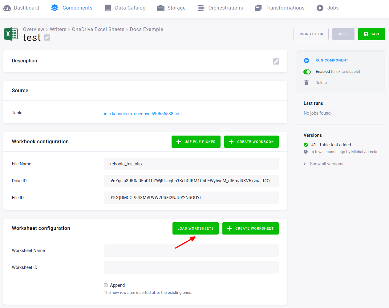 Screenshot - Empty worksheet config
