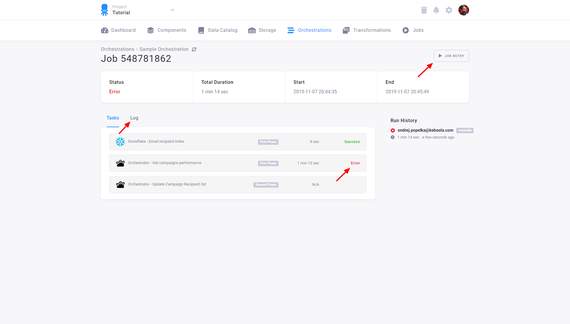 Screenshot - Orchestration Jobs
