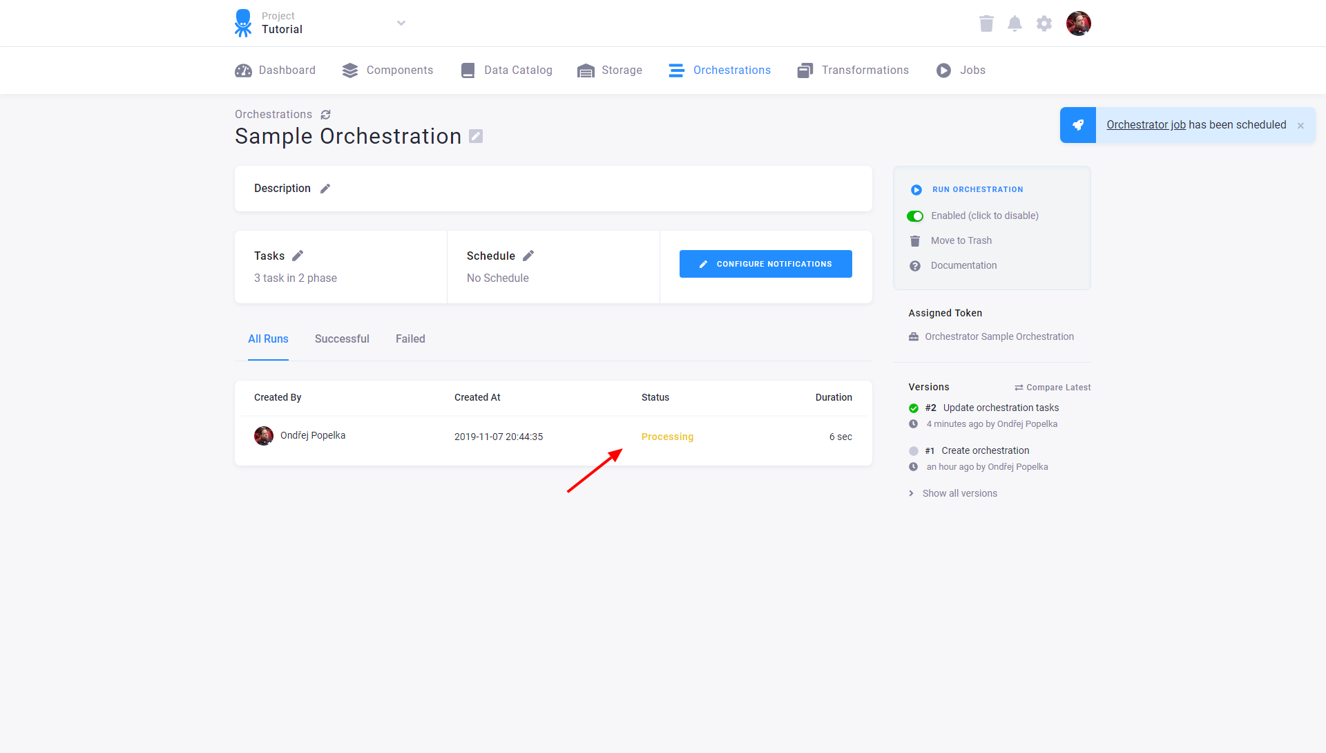 Screenshot - Orchestration Jobs