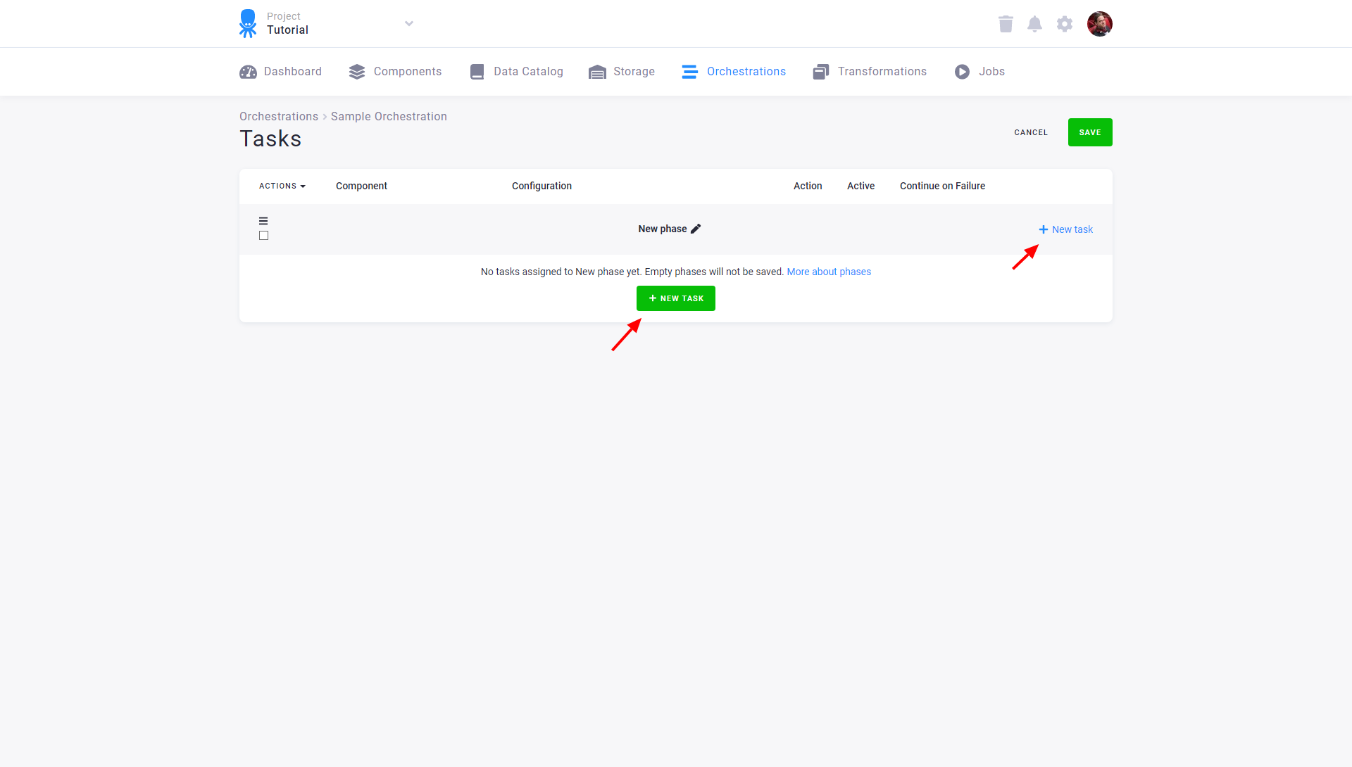 Screenshot - Orchestration Tasks