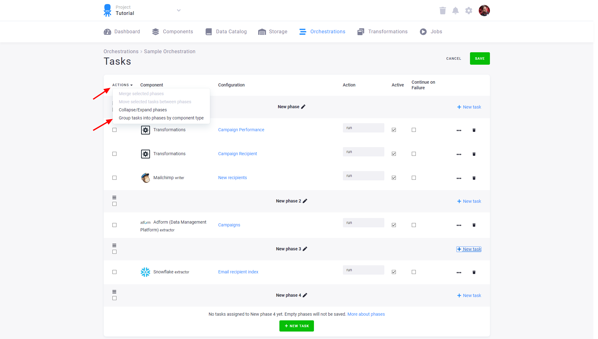 Screenshot - Orchestration Tasks Order