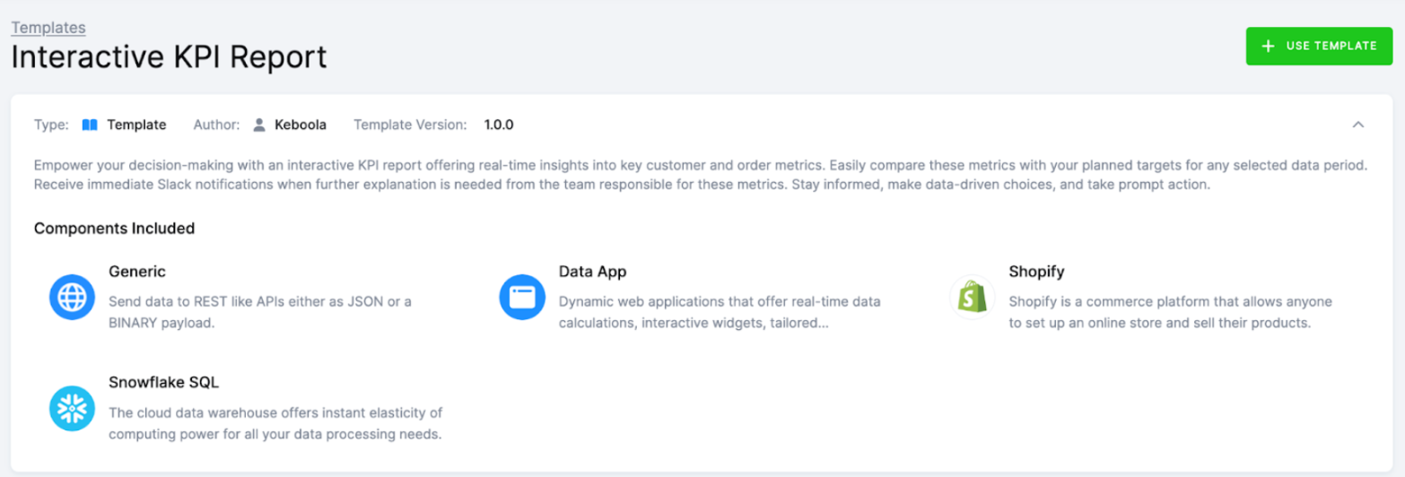 Interactive KPI Report Template