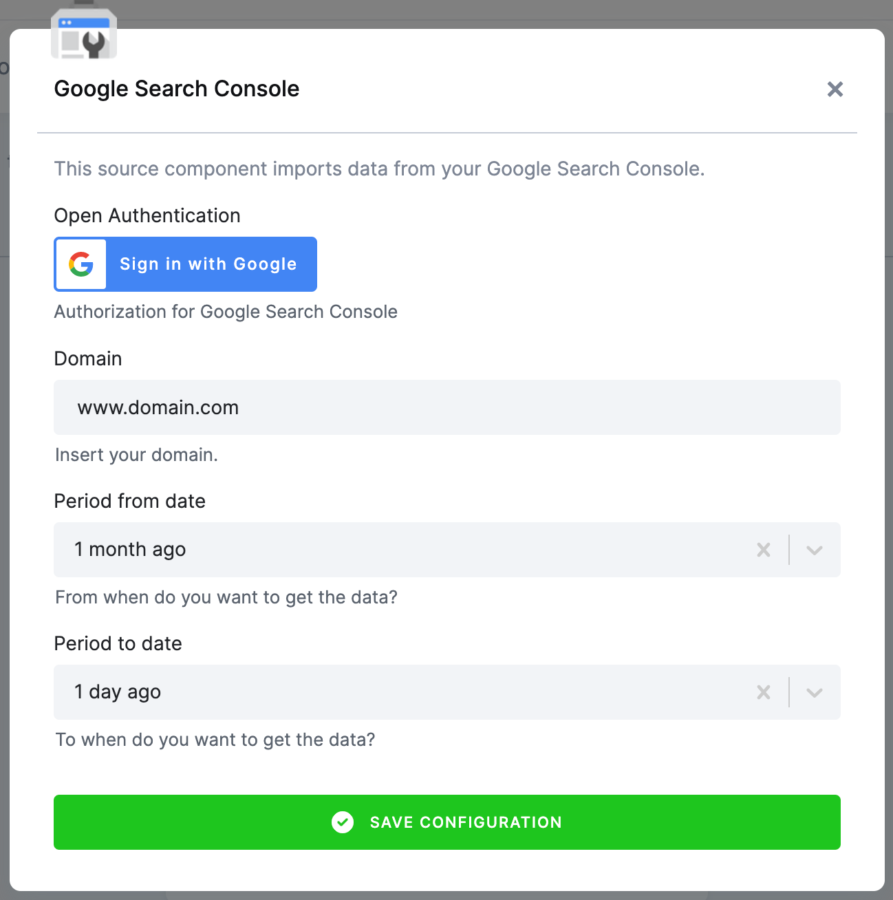 Google Data Search Console Data Source
