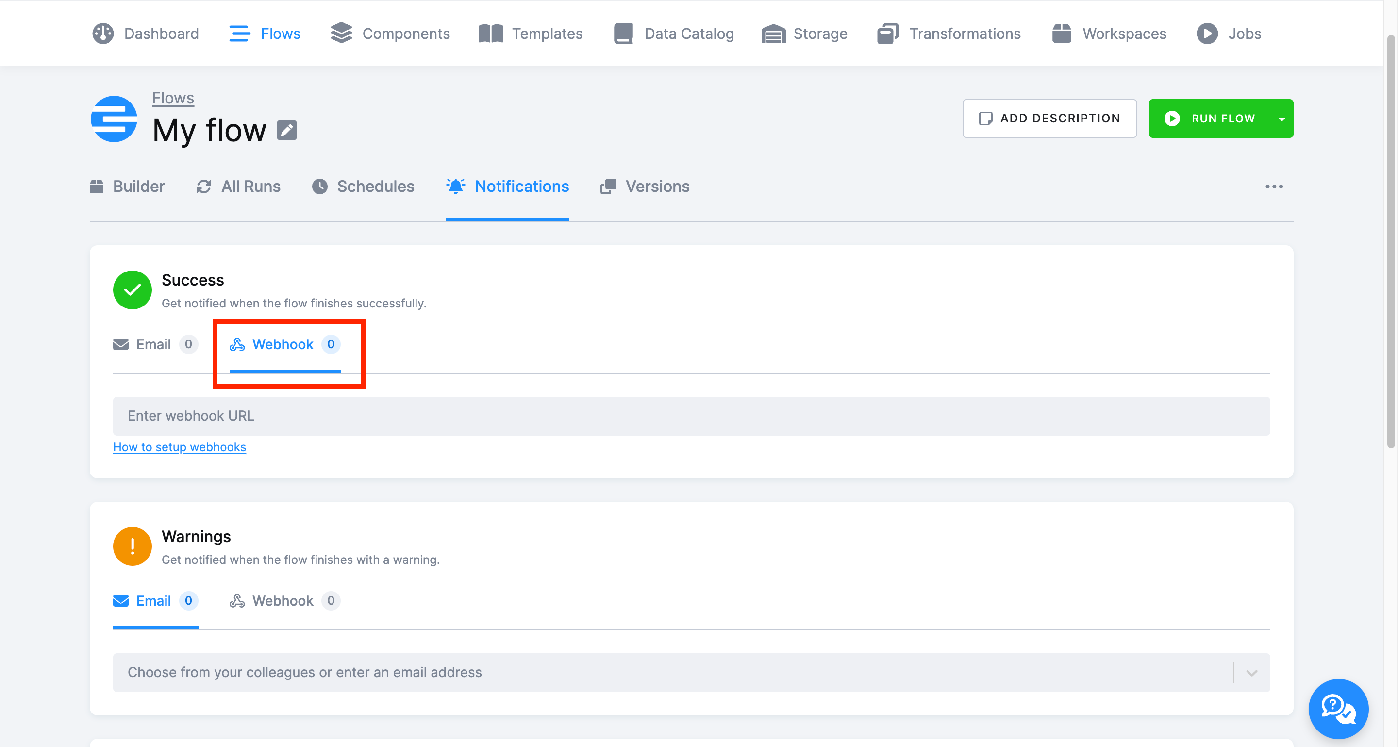 Webhook Setup UI