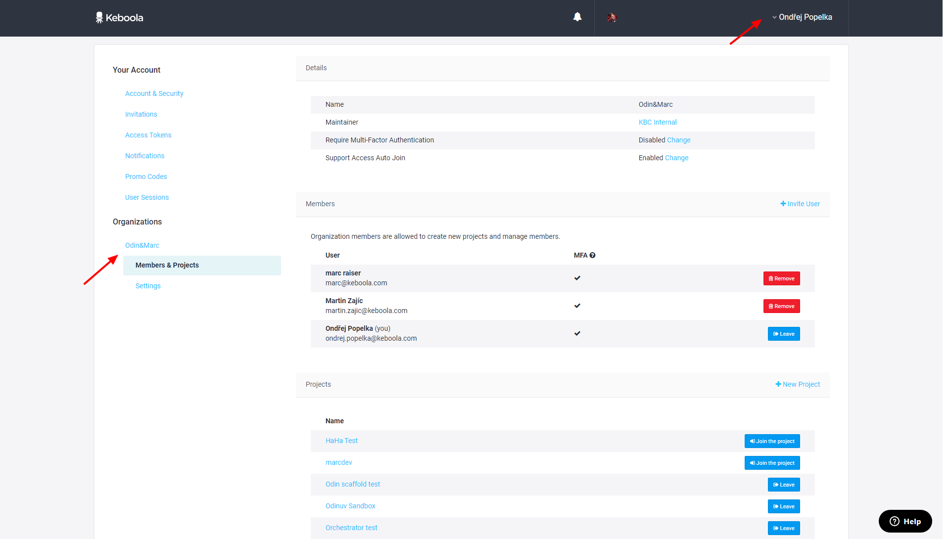 Screenshot - Organizations