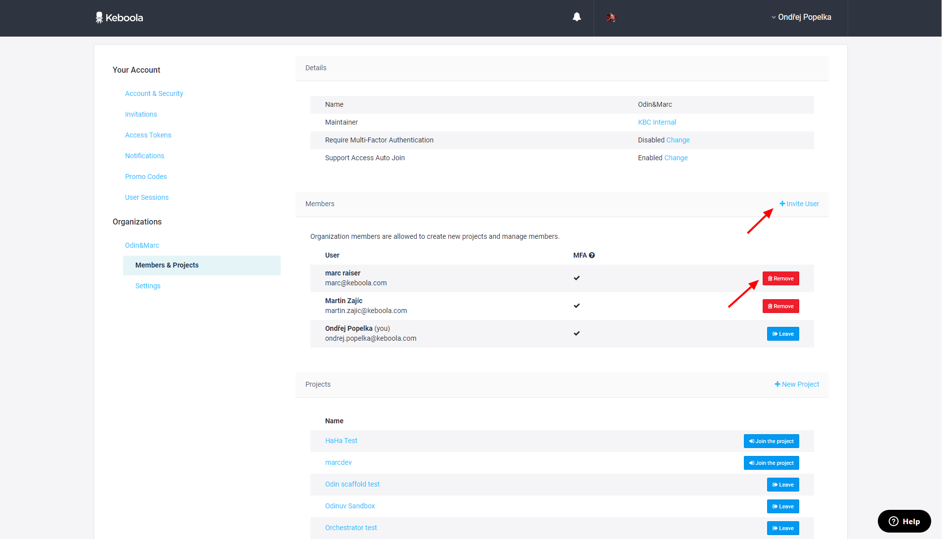 Screenshot - Organizations Users