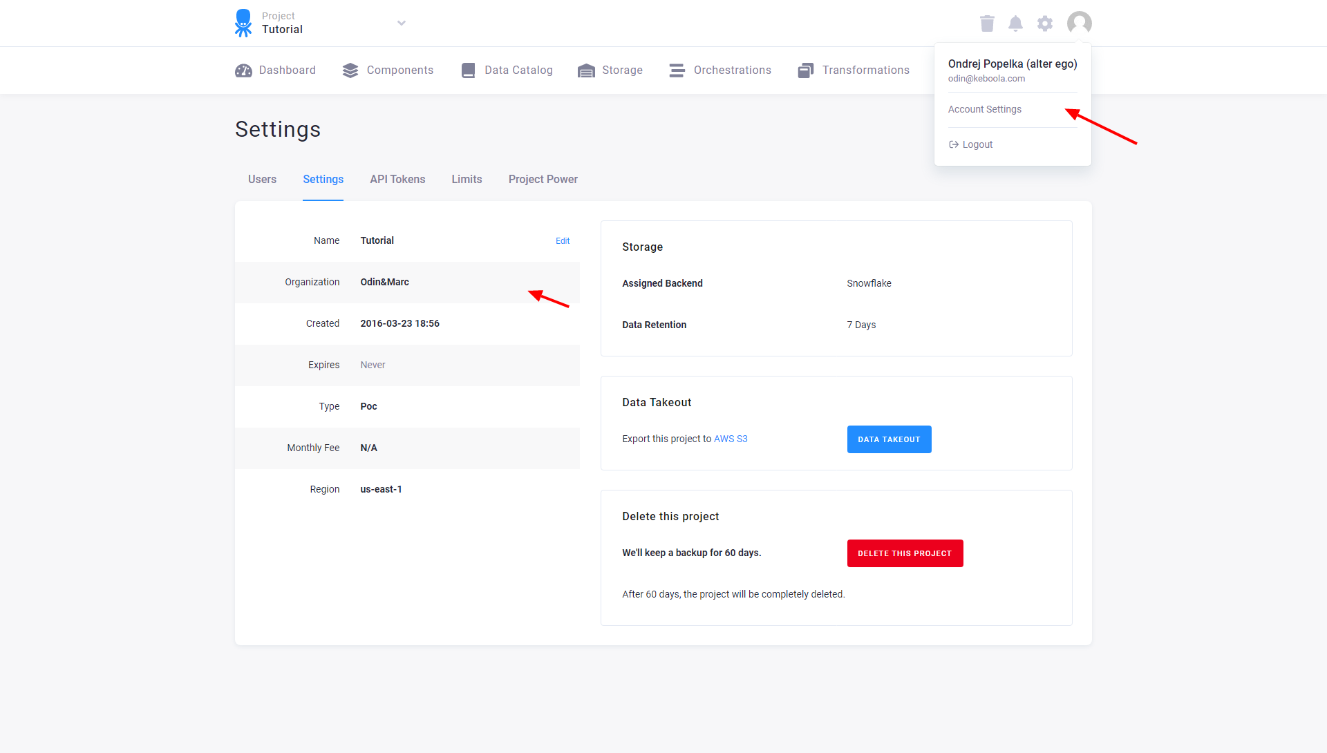 Screenshot - Project Settings