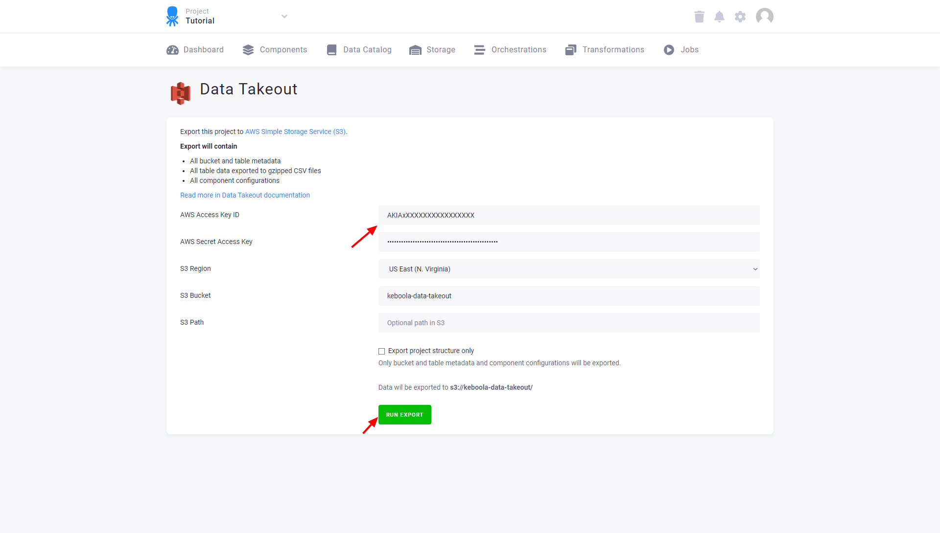 Screenshot - Data Takeout