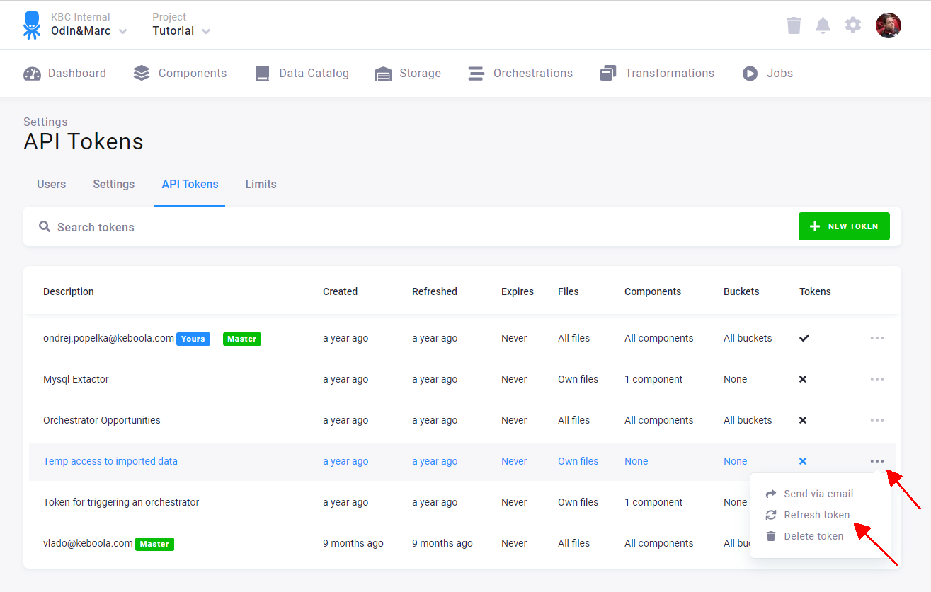 Screenshot - Refresh Token Button