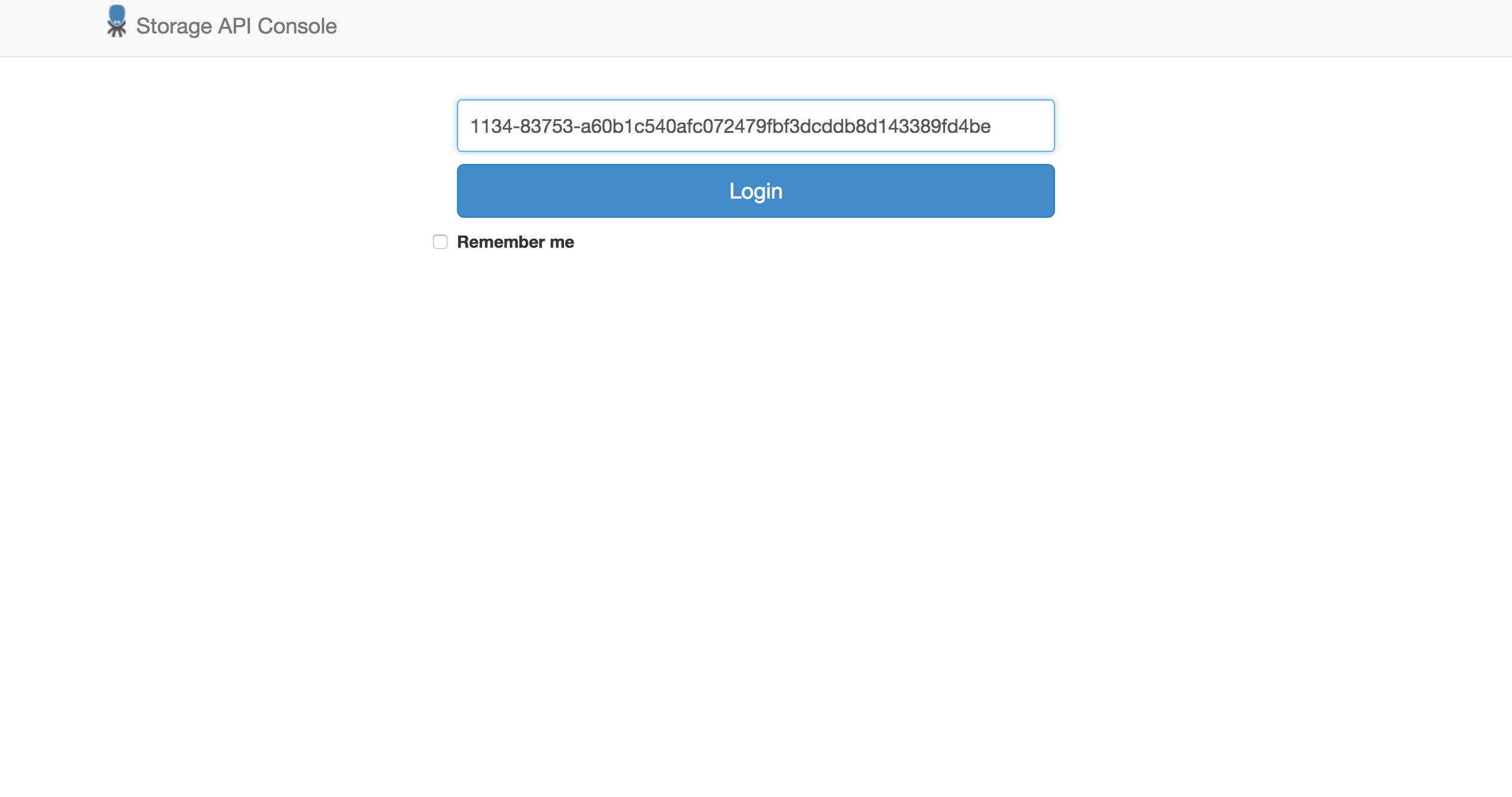Screenshot - Storage Console Login