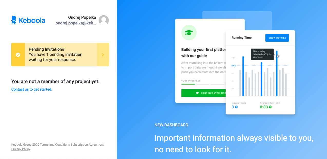 Screenshot -- Invitations on project list